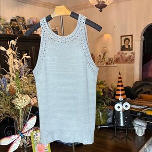Gray Knit Sleeveless Top